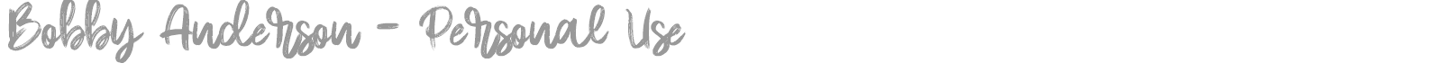 Bobby Anderson font preview